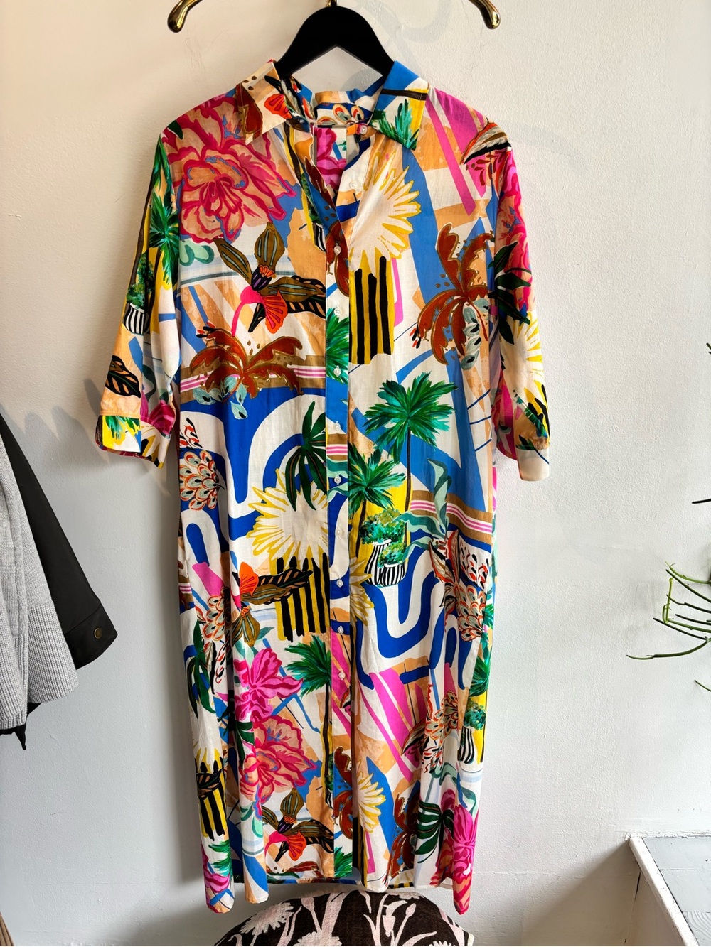 Vilagallo Multicolor Floral & Tropical Midi Dress
